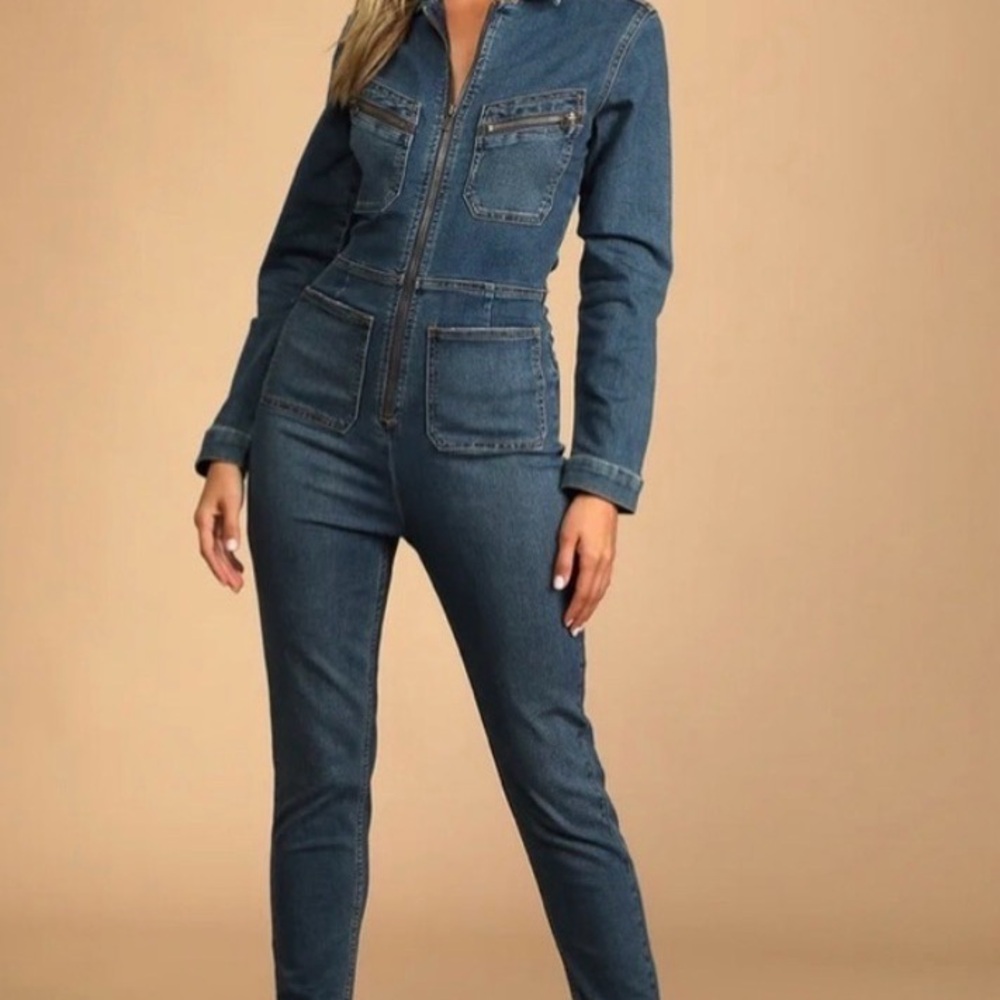 Free People Indigo Jumpsuit - Picture 8 of 8